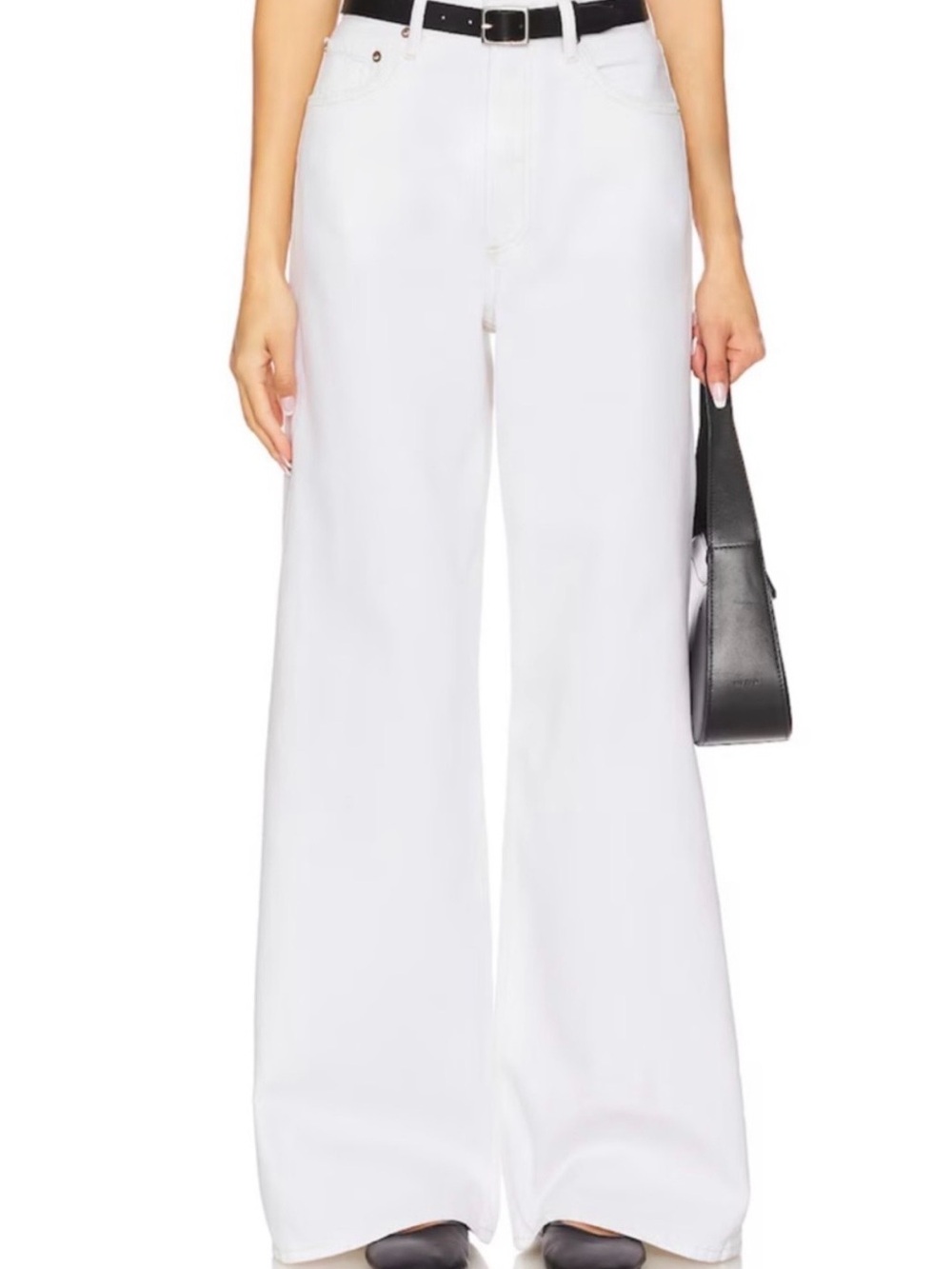 Agolde Womens Dame High Rise Wide Leg Jeans 26 Milkshake